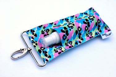 LippyClip® - Rainbow Leopard SaniClip™ Hand Sanitizer Holder